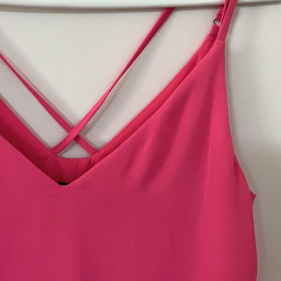 HOT PINK TOPSHOP CRISS CROSS BACK SUMMER DRESS 4 - Picture 3 of 6